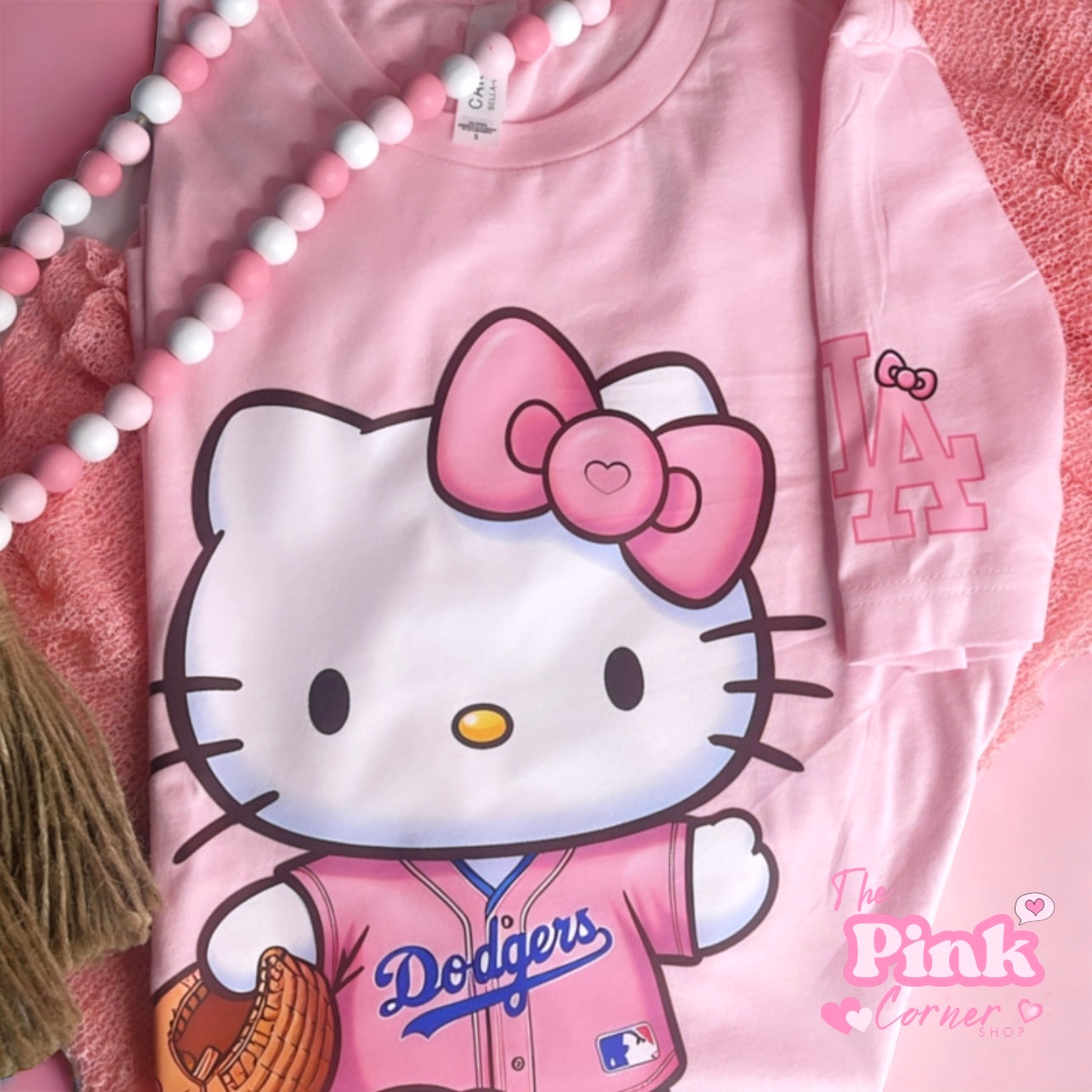 Pink Baseball LA T-Shirt